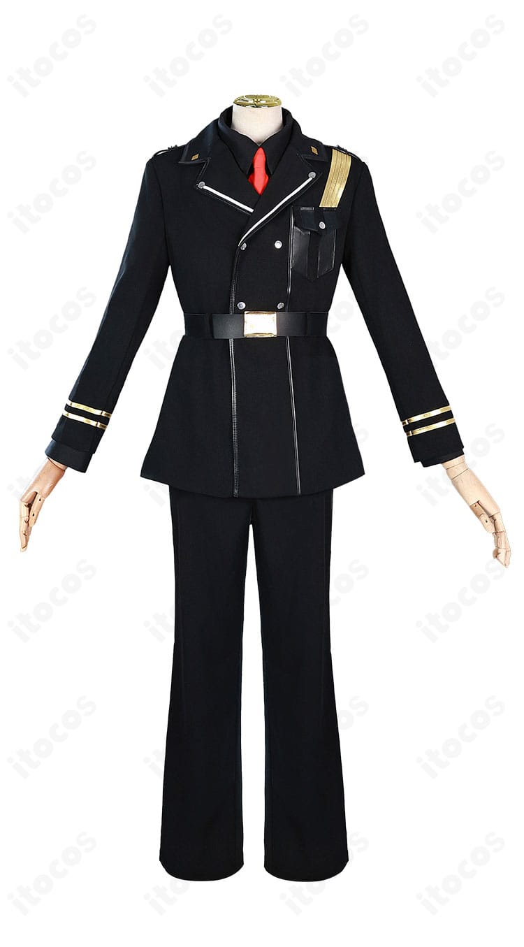 シンエイ・ノウゼン（アンダーテイカー）衣装の正面ディテール。マット生地と精密なステッチでアニメの造形を忠実に表現