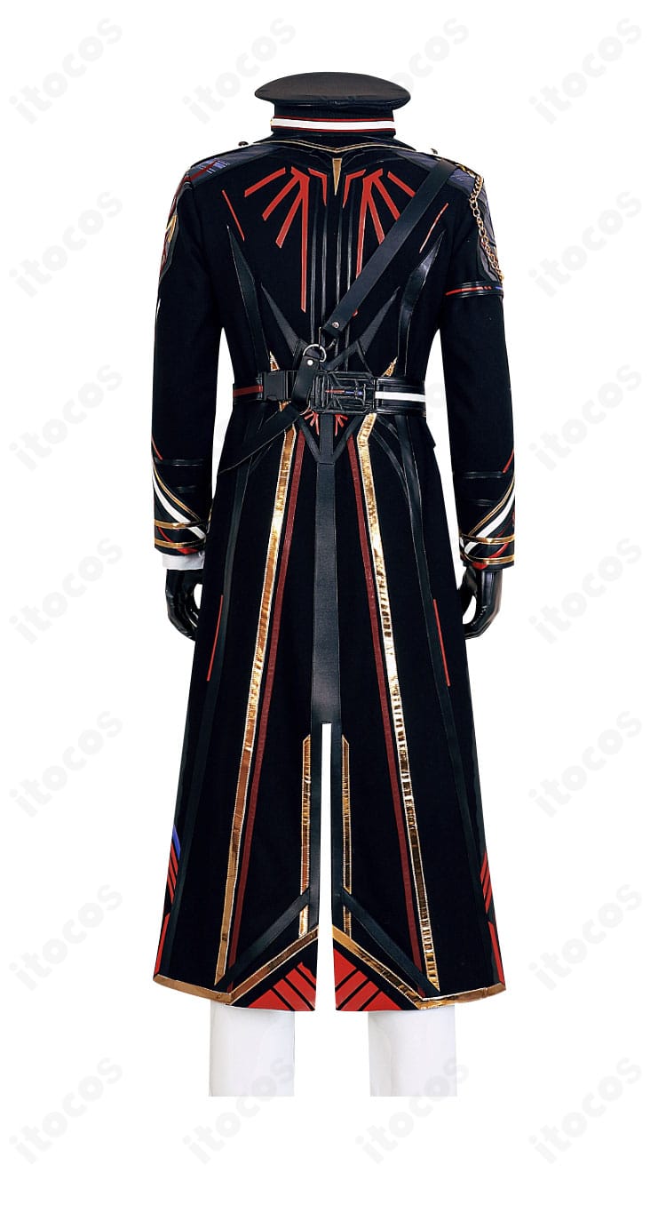 恋と深空 マヒル 遠空執艦官コスプレ 背面。背中のライン取りと裾の落ち感が分かる、再現度の高さを示す画像