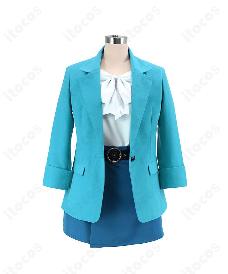 デリシャスパーティ♡プリキュア 芙羽ここね 私服（春）の正面全体像。コートとスカートのシルエットが分かる構図。