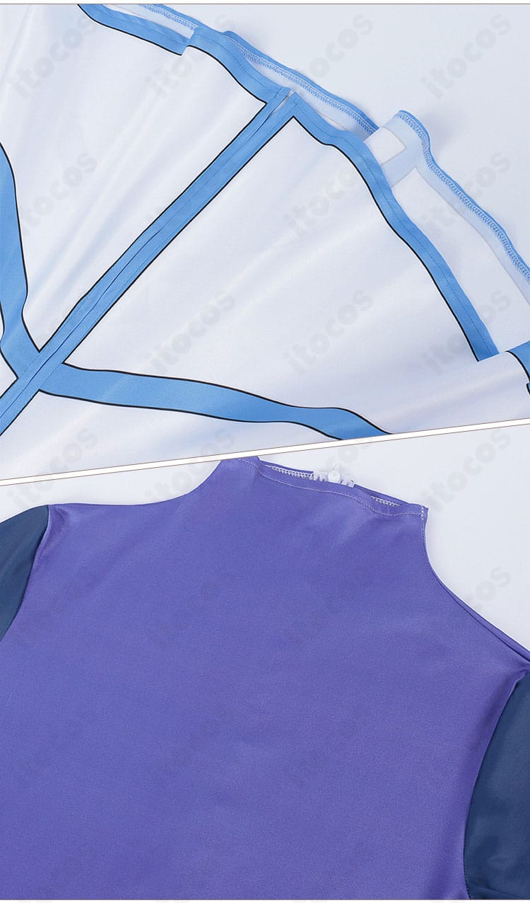 装飾ディテールの近接画像。刺繍とパーツの質感が分かる和泉緋那コスプレ衣装のアクセント表現。