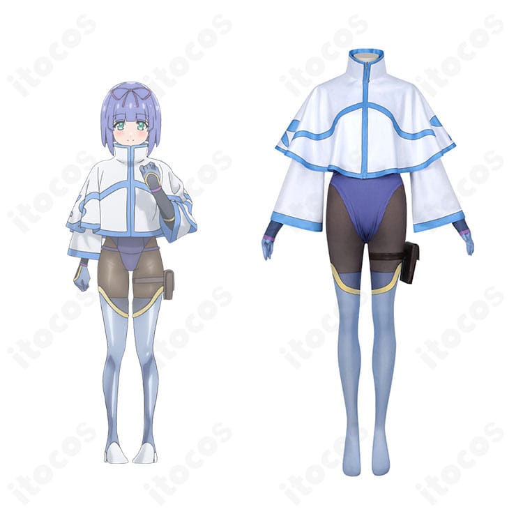 和泉緋那の正面全身とキャラクターイラストを並べた画像。作品『ニートくノ一となぜか同棲はじめました』準拠のくノ一スーツを高再現で表現。