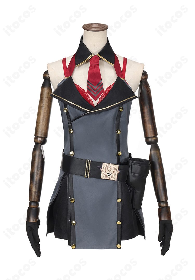 京極サツキ衣装のフロント細部。襟元・ボタン・装飾の質感が伝わるアップ画像。