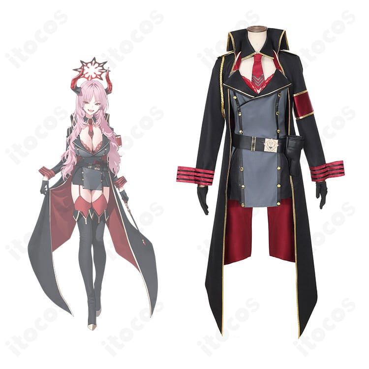 京極サツキのコスプレ衣装一式とキャラクター比較。ブルーアーカイブの制服系デザインを全体で確認できる正面構図。