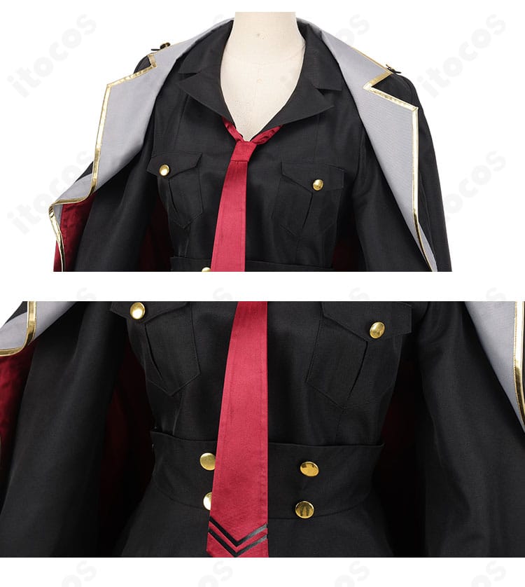 元宮チアキ衣装のネクタイ詳細。色調と幅、ノットの形がわかる再現重視のショット。