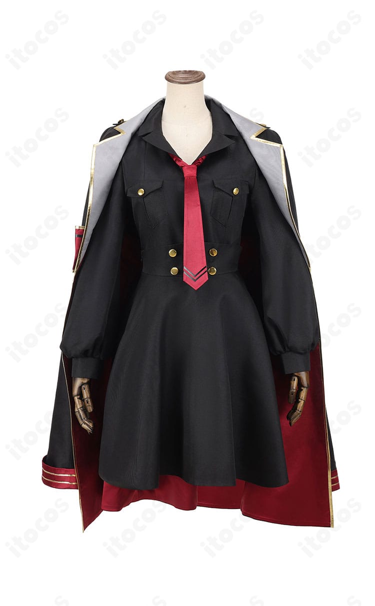 ブルーアーカイブ 元宮チアキ コスプレ衣装の正面全身。発色の良いコートと端正なシルエットがわかるイメージ。