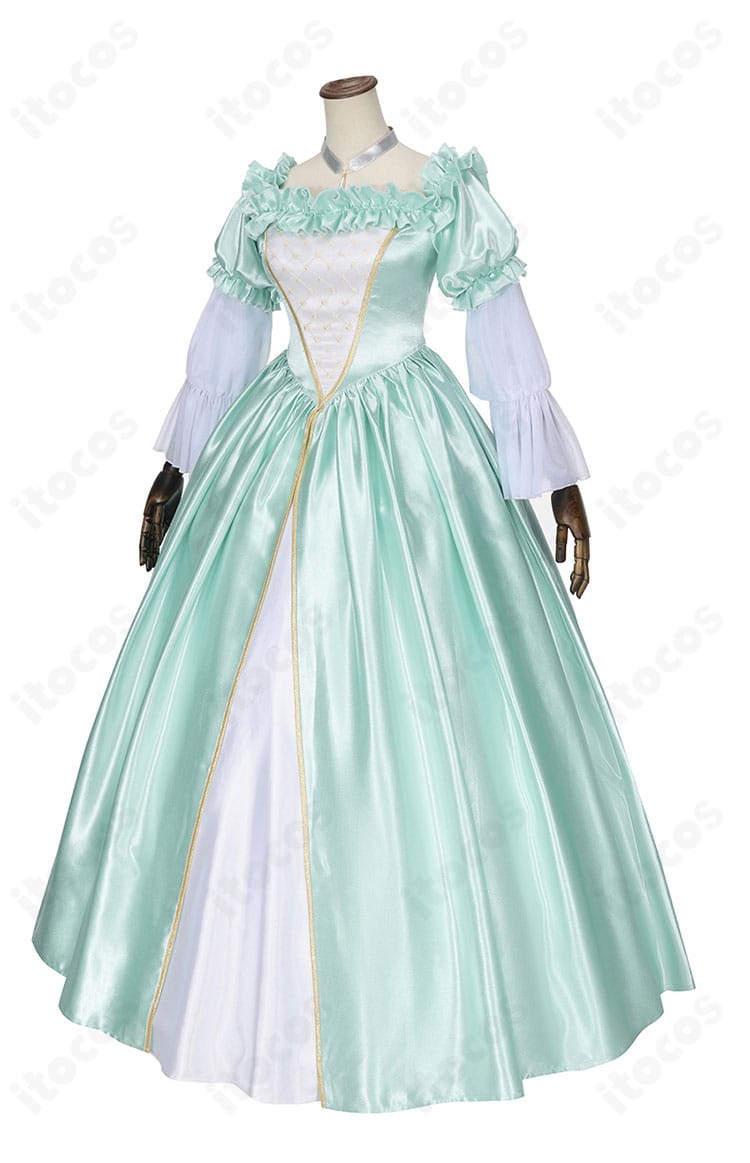 衣装側面。ウエストラインやサイドの切り替え、装飾の立体感を確認できる画像。