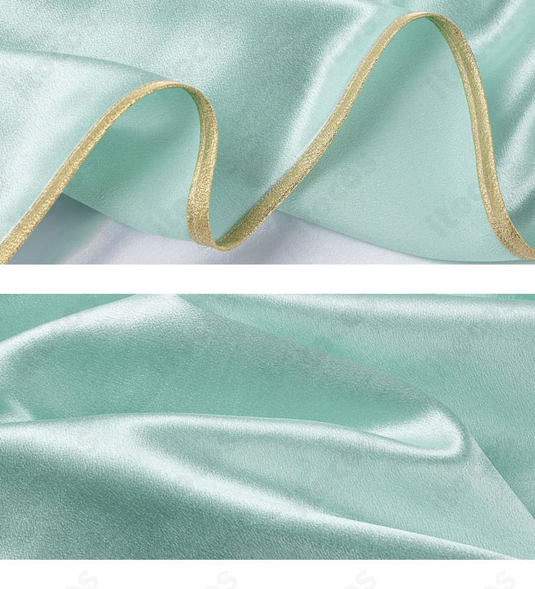 裾の装飾ディテール。縁取りや装飾が生む高級感と動きの表情が分かる画像。