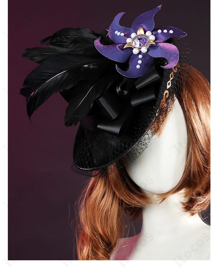 第五人格 空軍（マーサ）菖蒲 コスプレ衣装の帽子。クラウン形状と縁取りのデザイン。