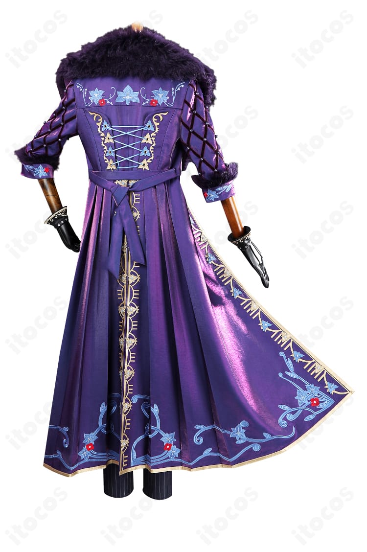 第五人格 空軍（マーサ）菖蒲 コスプレ衣装の背面。背中のカッティングと装飾配置のディテール。