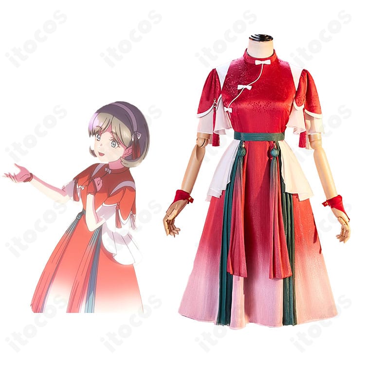 唐 可可（タン・クゥクゥ）星屑クルージング～上海ver～のコスプレ衣装とキャラクター比較。斜襟や装飾を高精度に再現した正面画像。