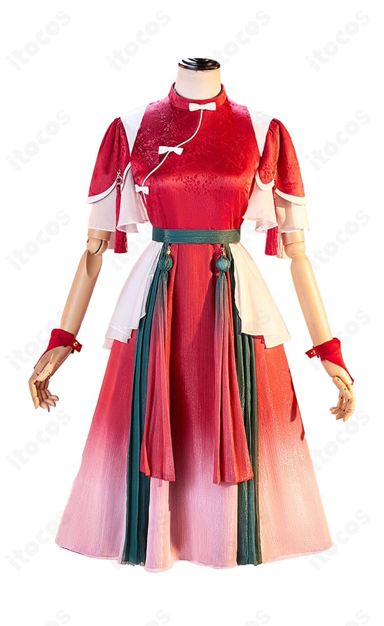 唐 可可 上海ver コスプレ衣装の正面全体。明るい配色とステージ映えするデザインがわかる商品画像。