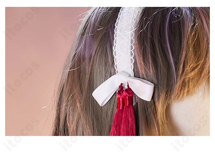 唐 可可 上海ver コスプレ衣装の髪飾り（カチューシャ）詳細。可愛くエレガントな意匠が映るクローズアップ。