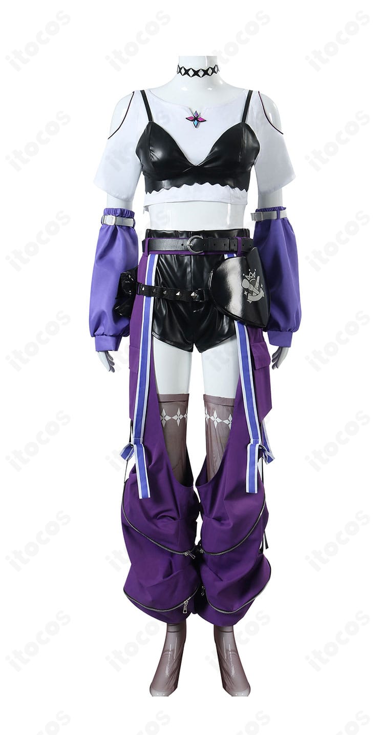 ホロライブ 綺々羅々ヴィヴィの衣装・正面アップ。襟飾りやチョーカー、トップスのディテールを鮮明に写した商品画像