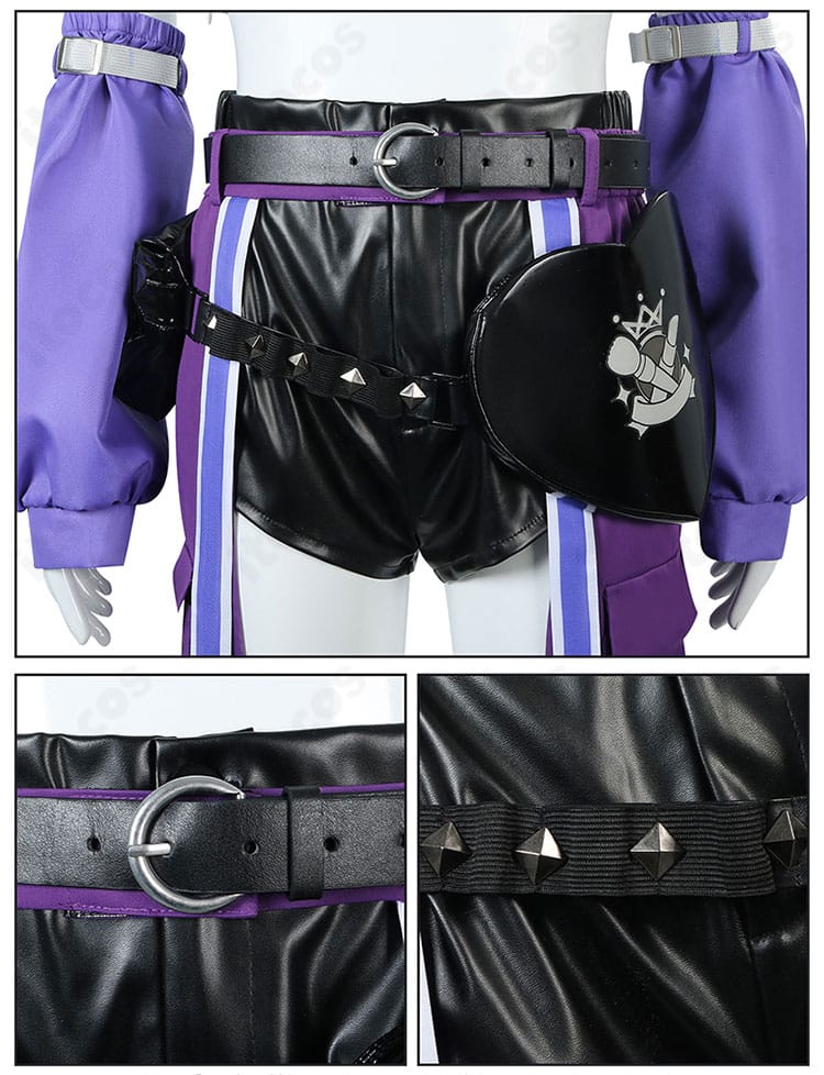 ホロライブ 綺々羅々ヴィヴィの腰飾りディテール。ベルトとのレイヤー構成と配色コントラストが分かる画像