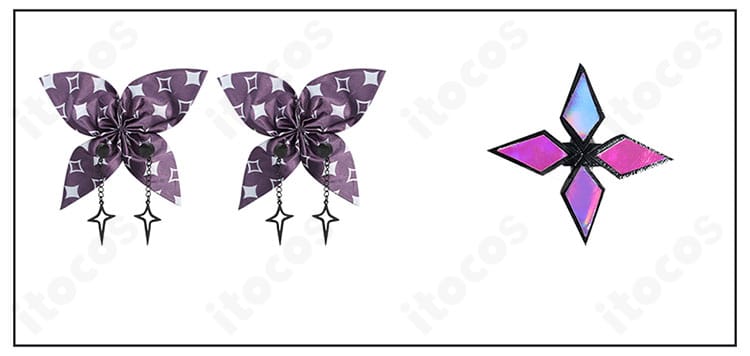 ホロライブ 綺々羅々ヴィヴィの髪飾りと襟飾りのクローズアップ。可憐なデザインと配色のバランスが分かる画像