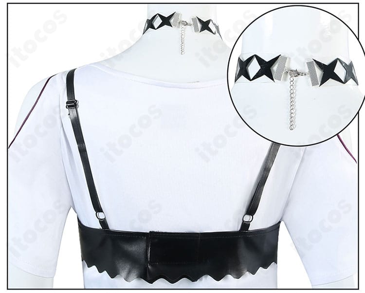 ホロライブ 綺々羅々ヴィヴィの背面ネックレス装飾ディテール。背中周りのアクセント配置を見せる画像