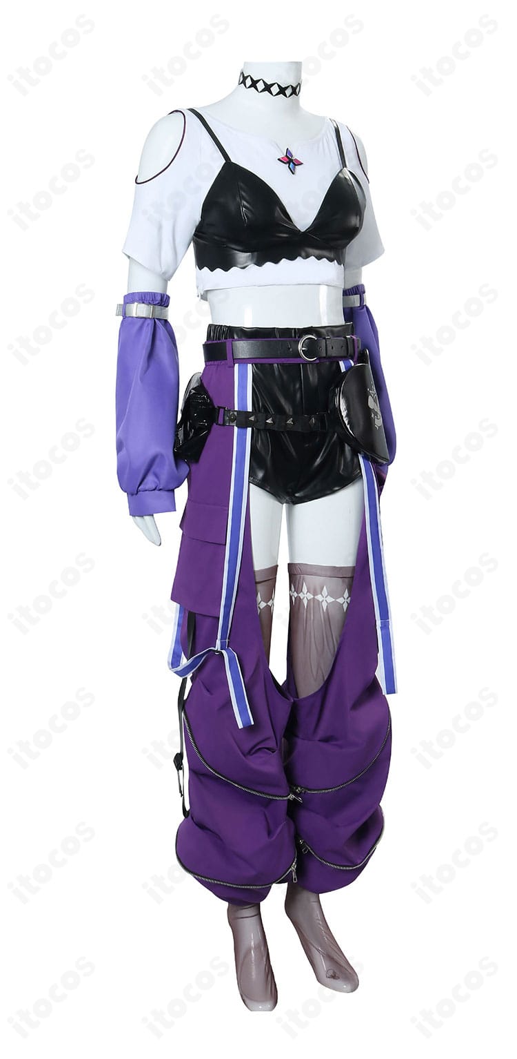 ホロライブ 綺々羅々ヴィヴィの衣装・側面。アームカバーやベルト位置、サイドラインのフィット感が分かる商品画像