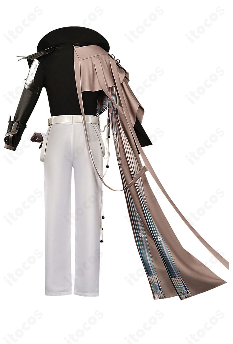 アークナイツ ソーンズ 引星コスプレ衣装の背面。ベルト位置や背面パネルのラインまで丁寧に再現。