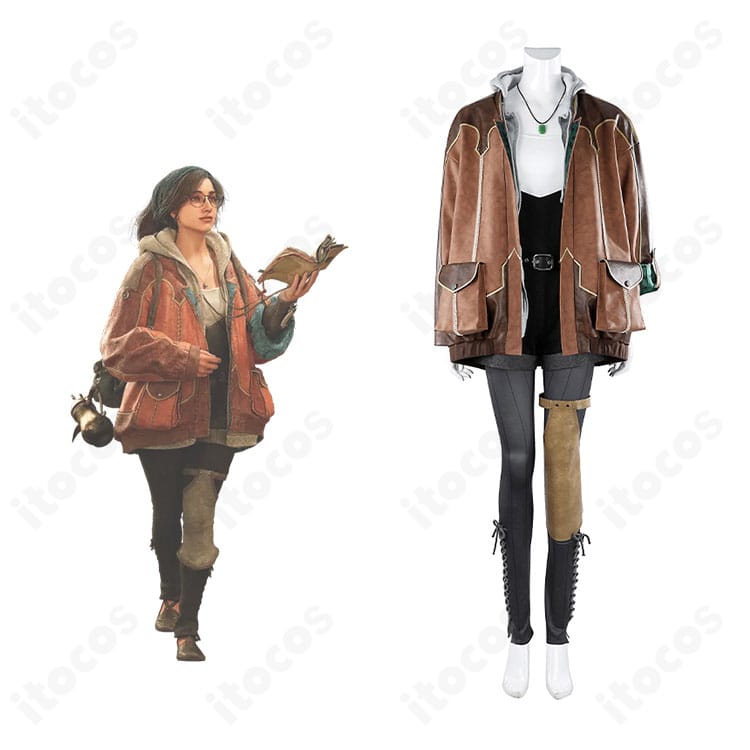 アルマのコスプレ衣装一式の正面全体とキャラクターイメージの比較カット