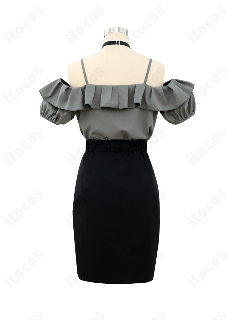 祐天寺にゃむ コスプレ衣装 背面。後ろ姿のデザイン配置とバランスが分かるディテール画像。