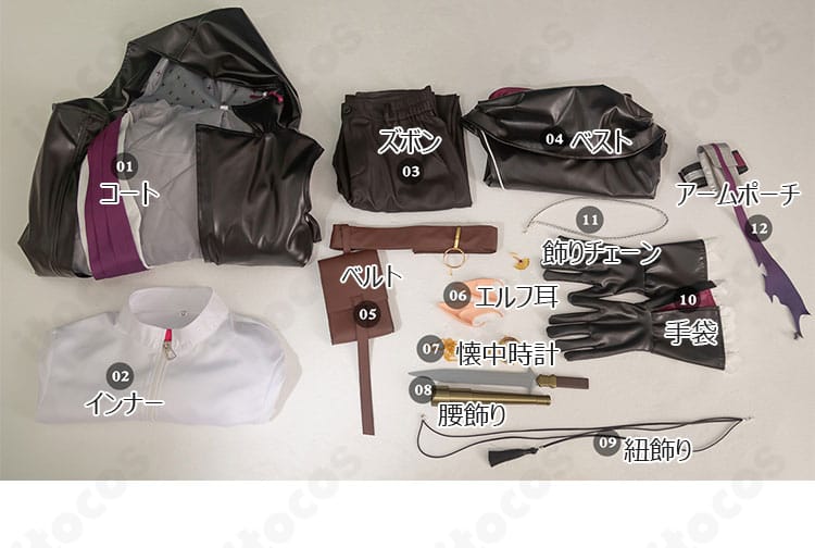 アークナイツ ルーメン衣装のセット内容一覧。コートからアクセサリーまで同梱物を一望