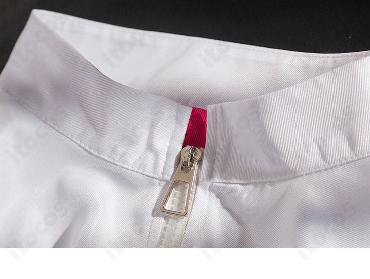 アークナイツ ルーメン衣装の襟裏ディテール。内側の意匠と縫製始末のクローズアップ