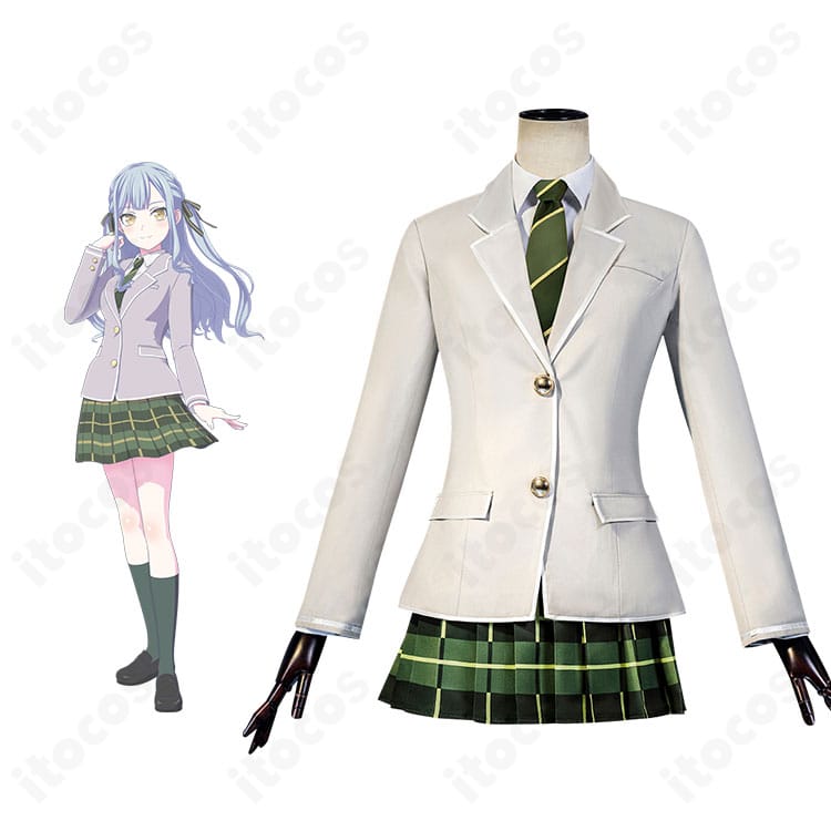 豊川祥子の羽丘女子学園制服コスプレを着用した正面全身。ブレザーとプリーツスカートの端正なシルエットを高再現で撮影。