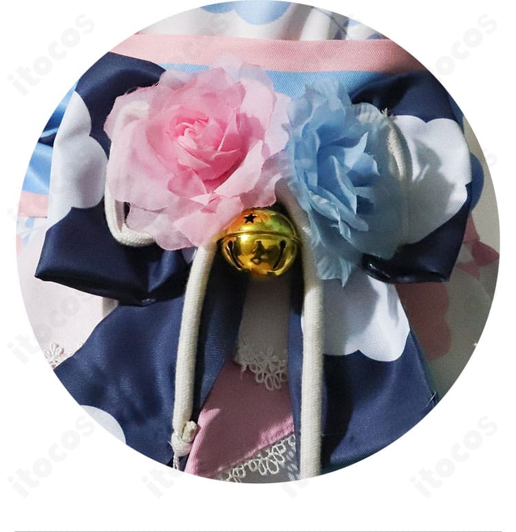 天宮こころ コスプレの腰飾り詳細。和装らしい上品な意匠を再現。