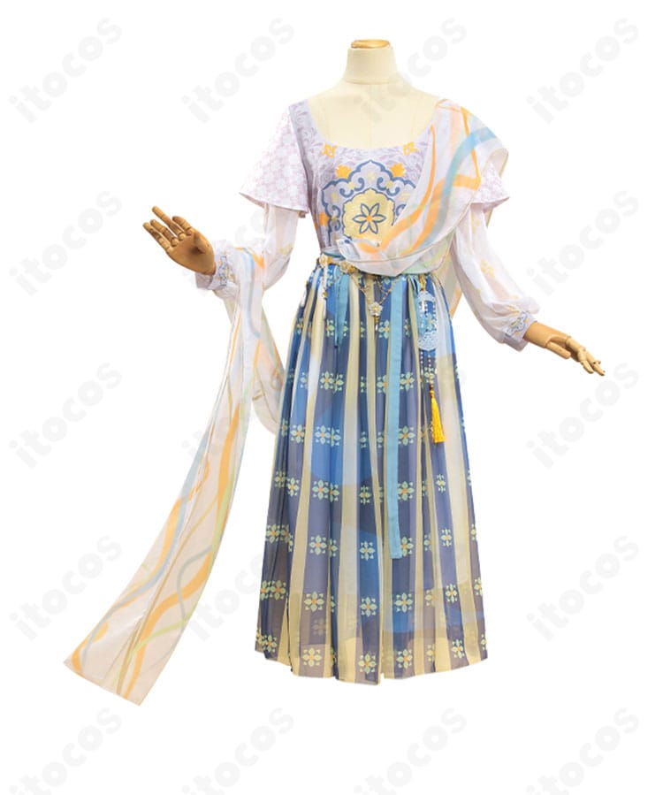 正面全体画像。エミリー・ダイアー 薬司（2025年春節）コスプレ衣装のシルエットと配色を詳細に確認