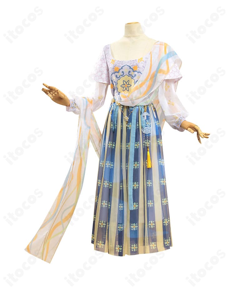 側面ビュー。Identity V 医師 薬司コスチュームの横ラインとショールの落ち感・仕上がり