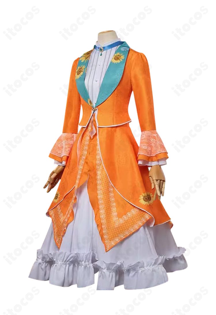 第五人格 アリス・デロス（記者）ミズ・ワトソン衣装の側面。袖口やウエスト位置、装飾の立体感を示すディテール。