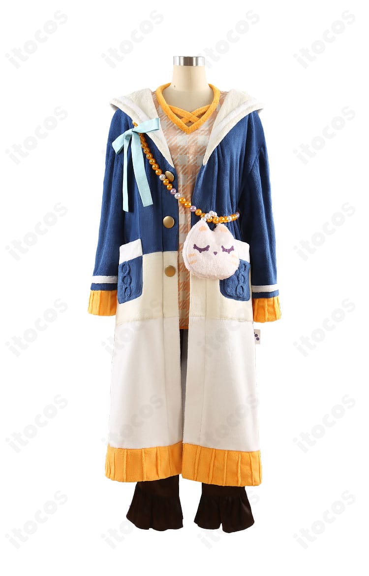 あんさんぶるスターズ！アットホーム衣装の正面全体図（コート・トップス・ズボン・バッグ・蝶結びの構成）