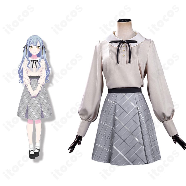 豊川祥子（Ave Mujica）のコスプレ衣装とキャラクター比較。正面からの全体像と高精度な装飾ディテールが分かる画像