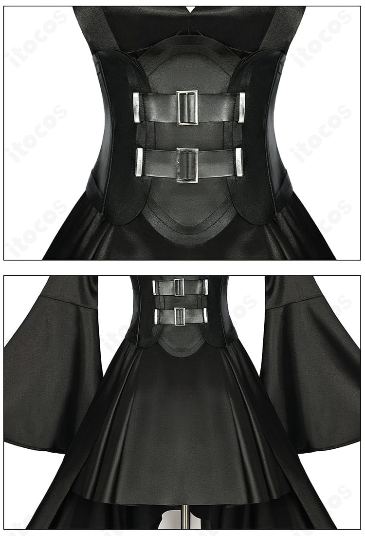 金色の闇 コルセットベルトとスカート部分の意匠。ウエスト強調とフレアの形状が見える。