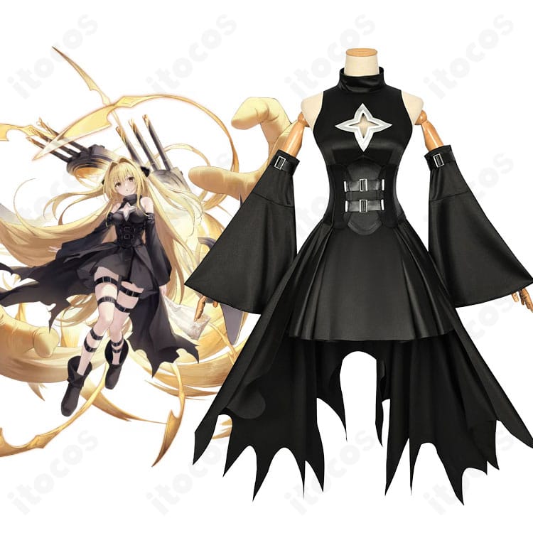 金色の闇 SSR戦艦テイスト衣装の正面一式とキャラクターイメージの比較。コンセプト再現を示すコーデ全景。