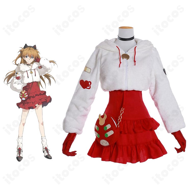 惣流・アスカ・ラングレー 冬の日私服のコートとワンピースを正面から比較できる画像。劇中イメージを忠実に再現した配色とシルエットがわかる写真。