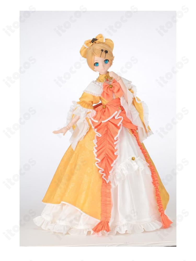 鏡音リン 悪ノ娘 ミクシンフォニー2023版ドレスを着用した全身イメージ。ワンピースと大きな腰リボン・胸元リボン・つけ襟の再現度が高く、撮影で映えるエレガントな装い。