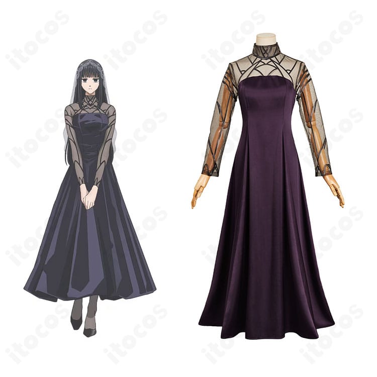 SAKAMOTO DAYS 大佛 黒いドレスのコスプレ衣装とキャラ比較。色味と装飾の一致度が分かる忠実再現カット