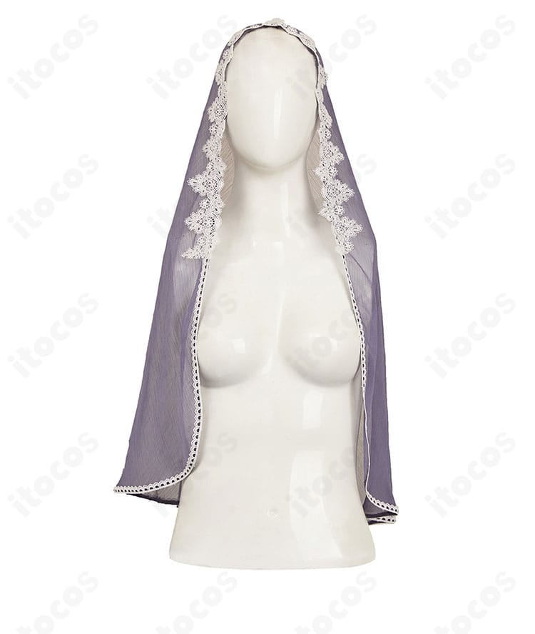 SAKAMOTO DAYS 大佛 黒いドレス コスプレ衣装 ベール全体。頭部を覆うフード風ベールでミステリアスな雰囲気を表現