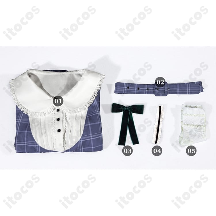 BanG Dream! Ave Mujica 若葉睦 コスプレ衣装｜チェック柄ワンピースで高再現、撮影・イベントに最適 - 4枚目の画像