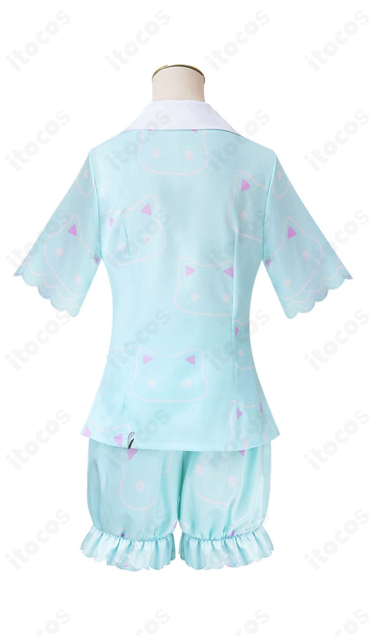 早瀬ユウカ パジャマver コスプレ衣装 背面ビュー｜裾ラインと背中の落ち感を確認できるディテール