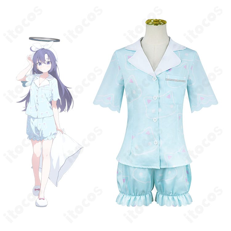 ブルーアーカイブ 早瀬ユウカ パジャマver コスプレ衣装の正面とキャラクター立ち絵比較｜ITOCOS製 高再現モデル