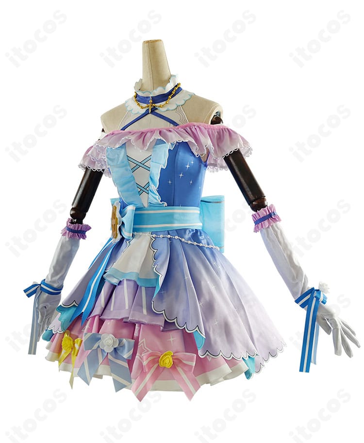 園田海未 カウントダウンライブ編 衣装のサイドビュー。立体感のあるシルエットと腰飾りの見え方を解説。