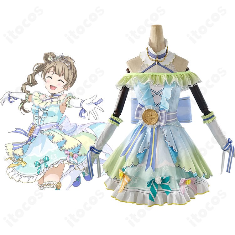 南ことり カウントダウンライブ編のコスプレ衣装 正面全景とキャラクター参考比較｜ラブライブ！スクフェスの再現度確認用