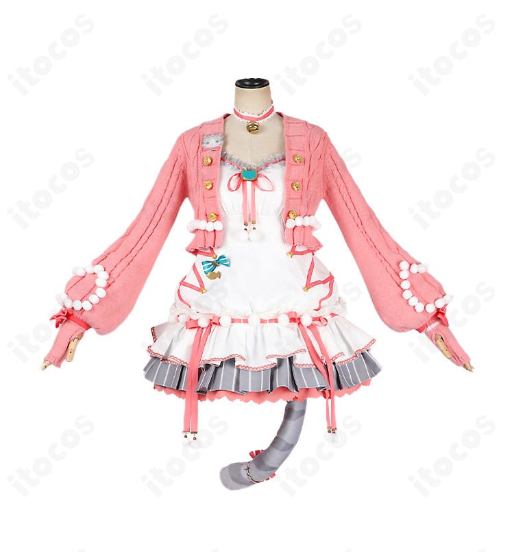 スクスタ 東條希 猫日和ver コスプレ衣装の正面全身。猫耳と胸元のリボンまで忠実再現でイベント映えする一枚。