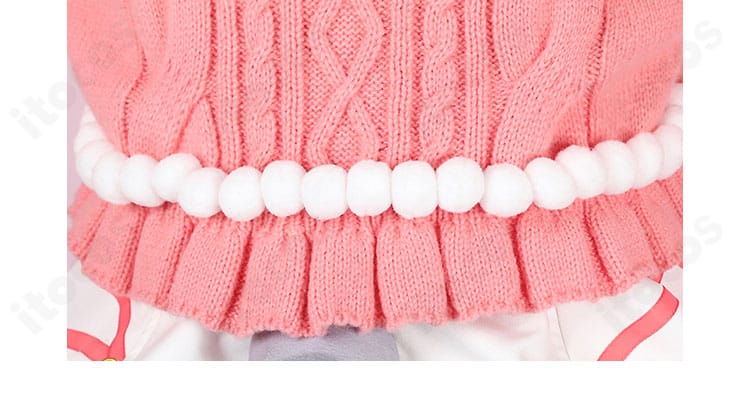 スクスタ 東條希 猫日和ver 前立て装飾ディテール。ボタンまわりのあしらいと縫製の整いを示す接写。