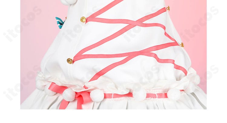 スクスタ 東條希 猫日和ver スカート側面。リボンとレースの重ねで可憐なサイドアクセント。