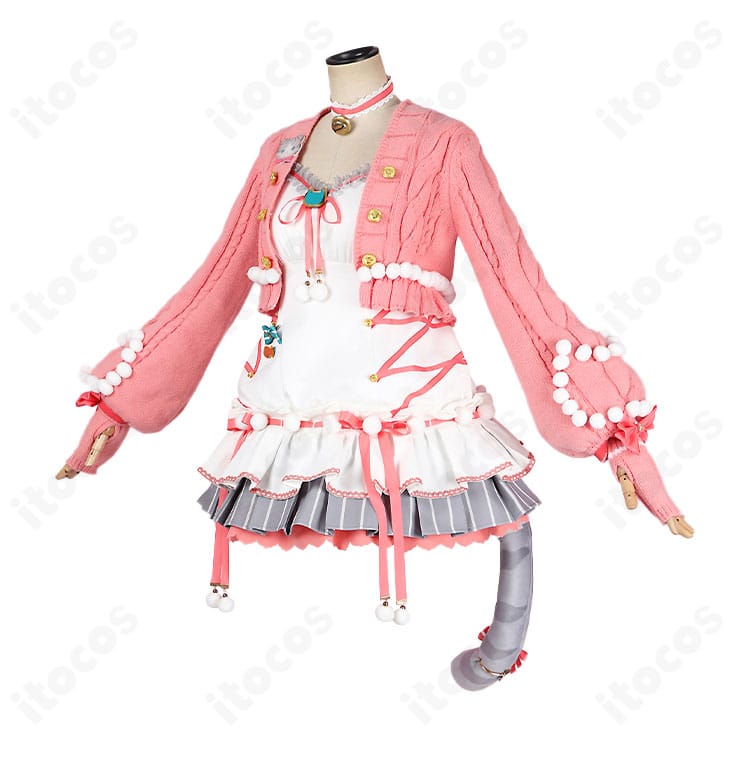 スクスタ 東條希 猫日和ver 左側面シルエット。袖のふわふわ素材とスカートのフレア感が立体的に見える角度。