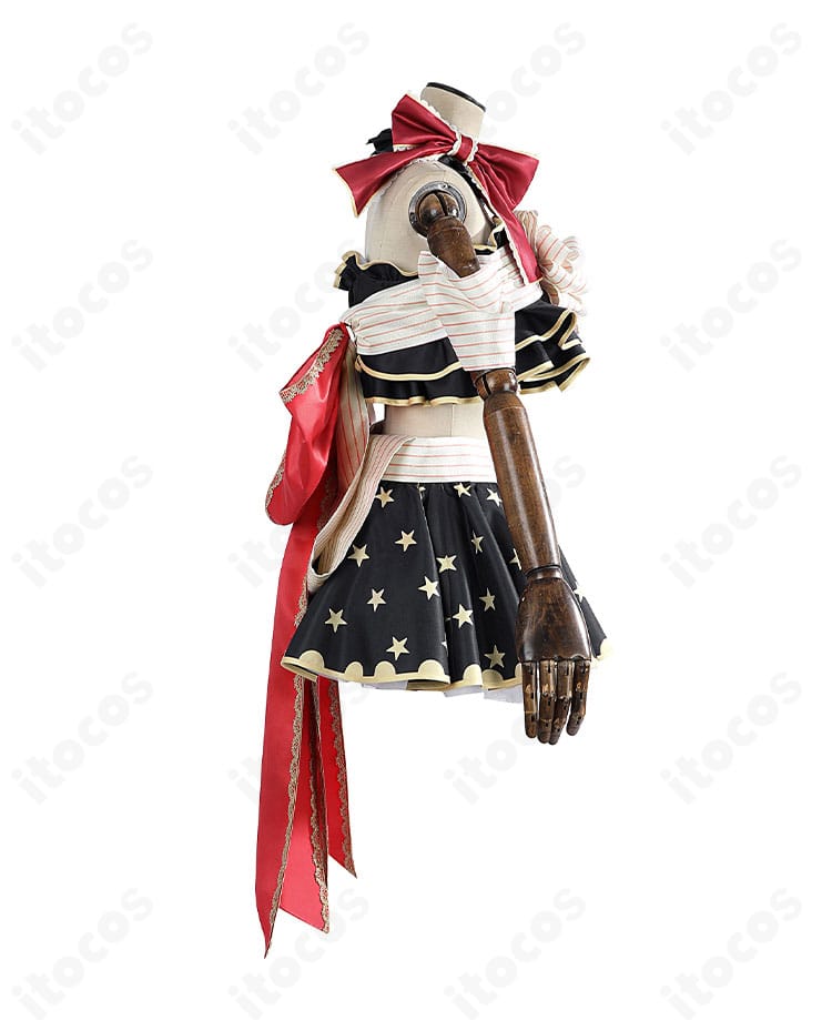 商品右側画像｜右側面から見る胸飾りと腰回り装飾の配置ディテール