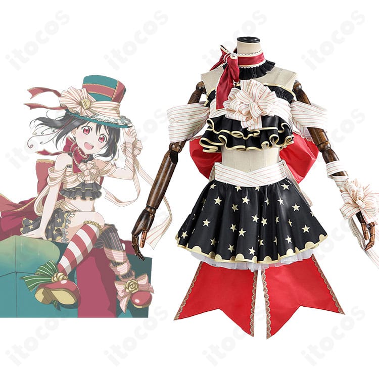 商品正面とキャラクターの融合画像｜ラブライブ！スクフェス 矢澤にこ こころ揺れちゃうよ報酬編のフルコーデ全体像